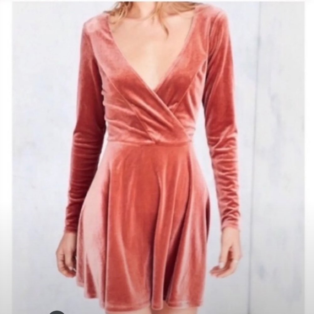 Velvet Pink Mini Dress